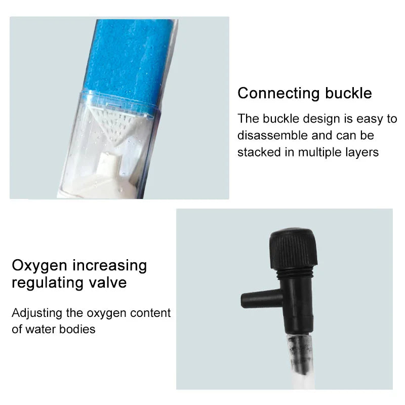 Silent 220V Internal Aquarium Filter Pump (Anti-Backflow, Aerator)