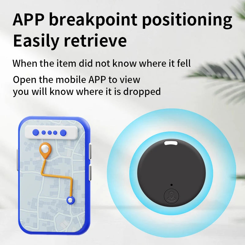 TNCE Round Bluetooth Smart Finder - Mini GPS Anti-Loss Tracker for Pets, Kids, Bags & Wallets