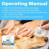 Gentle Dog & Cat Ear Cleaning Wipes — Lint-Free, Travel-Friendly, All Breeds