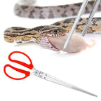 Stainless Steel Reptile Feeding Tongs — 15" Anti-Slip Snake Tweezers