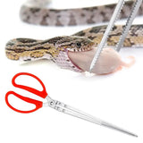 Stainless Steel Reptile Feeding Tongs — 15" Anti-Slip Snake Tweezers