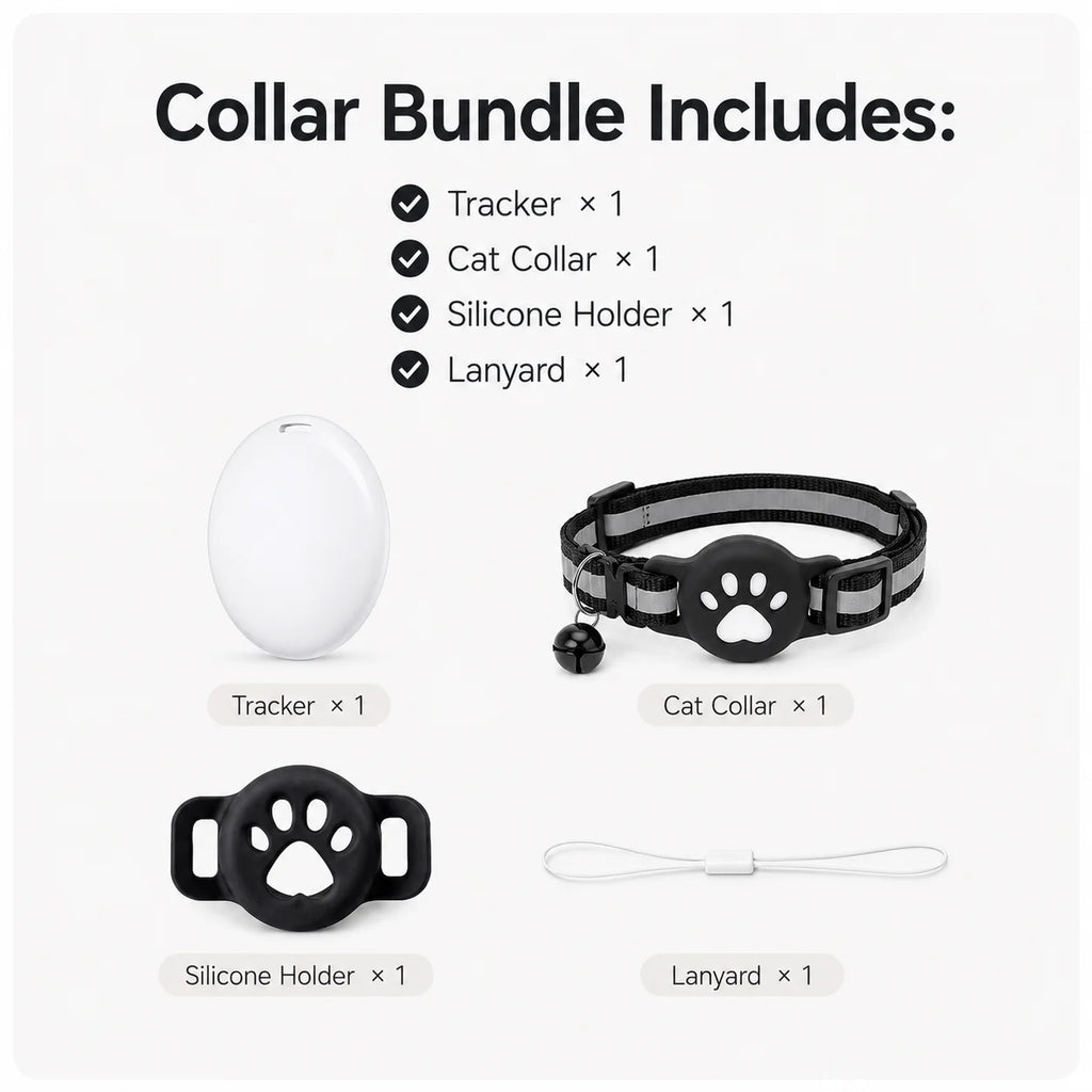 No Monthly Fee Find My GPS Cat & Dog Collar Tracker - Waterproof