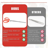 Stainless Steel Reptile Feeding Tongs — 15" Anti-Slip Snake Tweezers