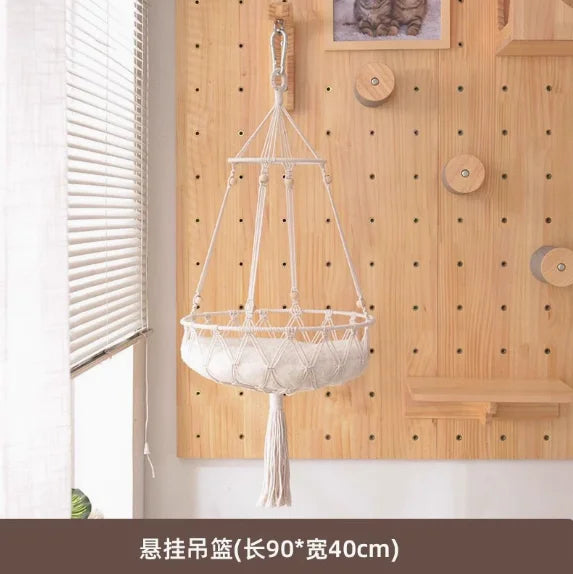 Wall-Mounted Cat Climbing Shelf & Hammock