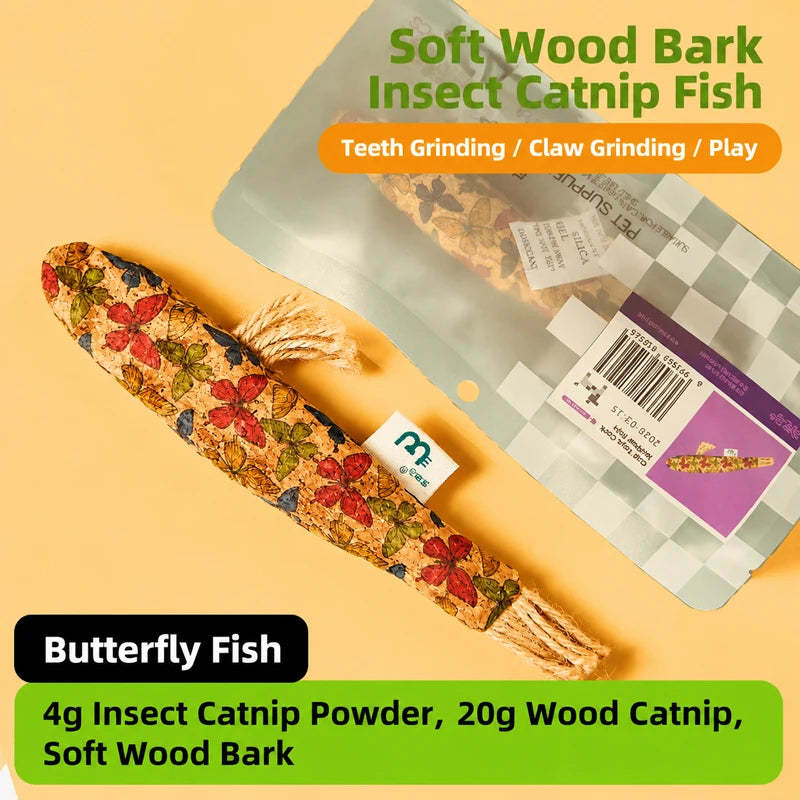 Cork Fish-Shaped Cat Bite Toy — Teeth Grinding & Claw Relief Interactive Play Toy