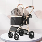 Modern Lightweight Portable Separable 4-Wheel Pet Stroller for Dogs & Cats — Foldable Outdoor Cart