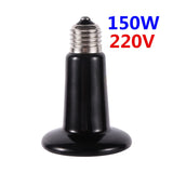 Far-Infrared Ceramic Heat Lamp — Dual-Voltage No-Light Heater, 25W-200W