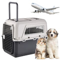 Airline-Friendly Dog Carrier Crate 33" (Hard Plastic, Large Pets)