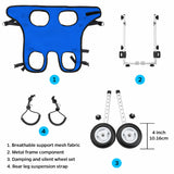 Pet Hind Leg Rehabilitation Assistance Harness and Traction Set, Mobility Aid Wheelchair for Disabled Pets with Traction Rope, Silicone Water Bowl and Waste Bag Combo, Total Traction Rope Length 96.8inch Cm, Suitable for Smal