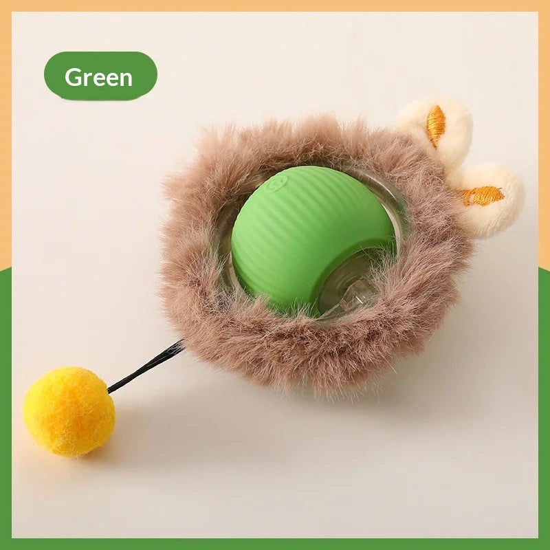 Smart Electric Rolling Ball Cat Toy with Fake Mouse Tail — USB Rechargeable Auto-Chase Trainer