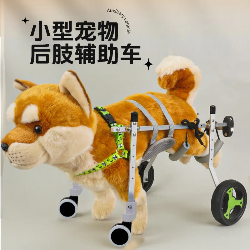 Metal 4-Wheel Dog Wheelchair for Disabled & Elderly Pets — Hind Leg Support Aid for Dogs & Cats