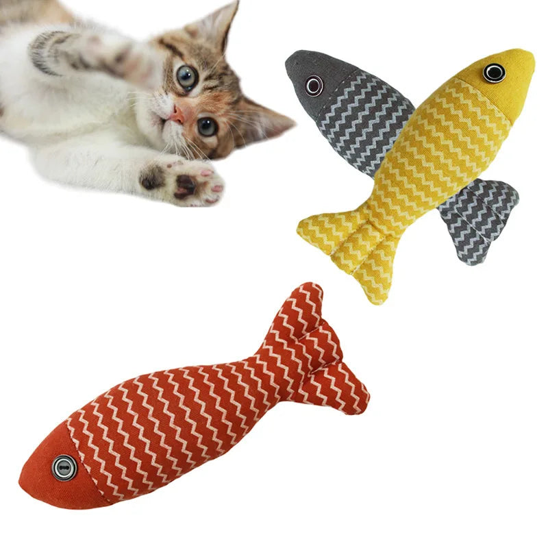 Catnip Fish Chew Toy — Plush Kicker for Dental Play