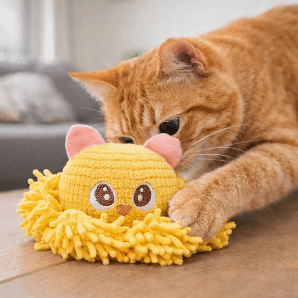 Squeaky Cartoon Animal Dog Chew Toy — Bite-Resistant Rubber Teeth Cleaner