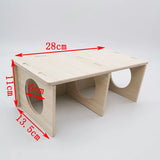Solid Wood Small Pet Shelter — Natural House for Hamsters & Hedgehogs