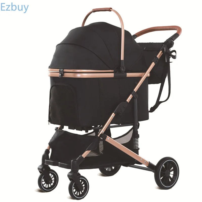 2025 Lightweight Foldable Pet Stroller for Dogs & Cats — Portable Outdoor Travel Carrier