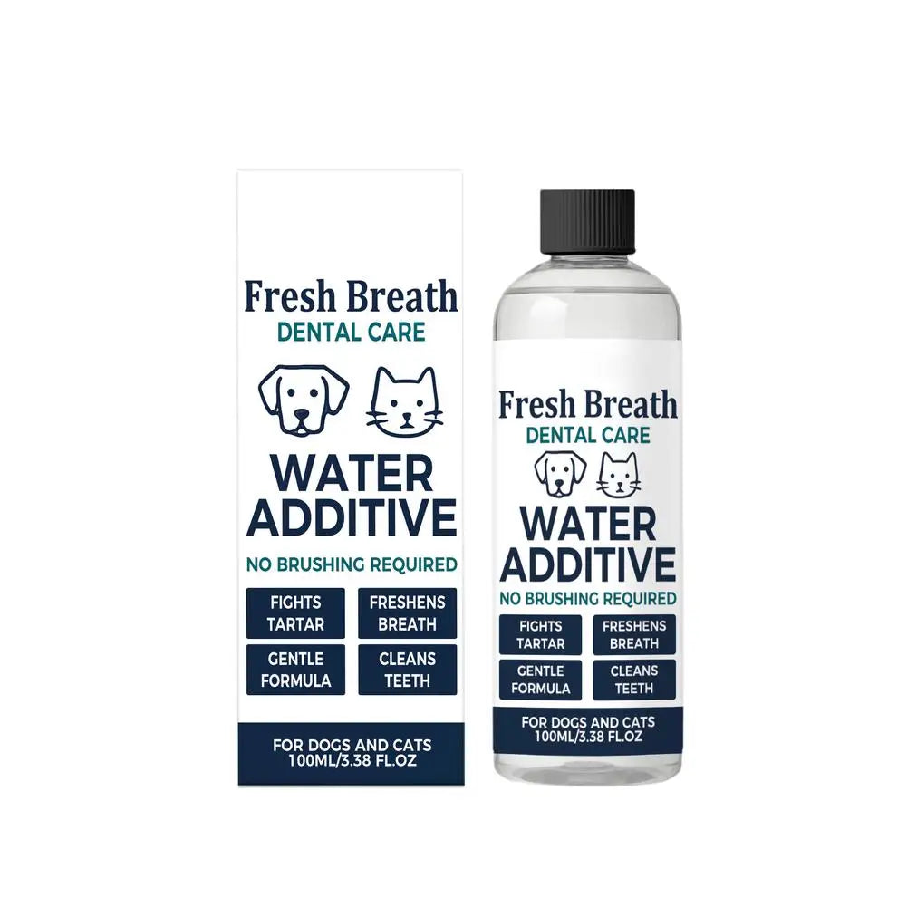 No-Brushing Pet Dental Water Additive — Fresh Breath & Tartar Control, 100ml