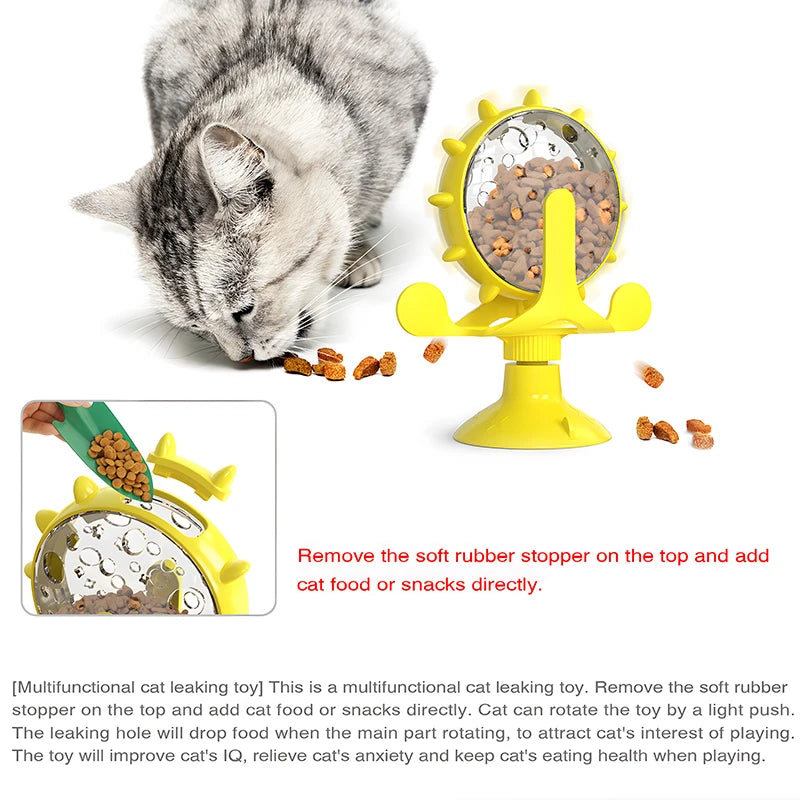 Cat Treat Wheel Puzzle Feeder — Interactive Slow Feeder for Mental Stimulation
