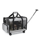 Double-Layer Pull-Out Pet Backpack with Single Shoulder & Handheld Straps for Cats & Dogs