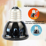 Mini Black Ceramic Heat Emitter — No-Light Brooder & Reptile Bulb, 25W–75W
