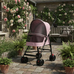 Ventilated Foldable Pet Stroller with Large Viewing Window & Brake System — Lightweight Outdoor Walker for Small Pets