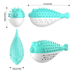Pufferfish Catnip Chew Toy with Bell — Detachable Teething Toy for Kittens
