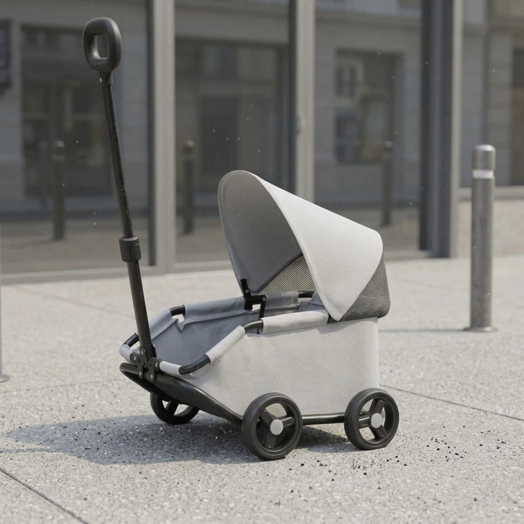 Lightweight Easy-Fold Pet Stroller with Telescoping Handle for Small Pets