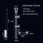 Acrylic Aquarium Shrimp Feeding Dish & Tube (Transparent, Snail & Shrimp)