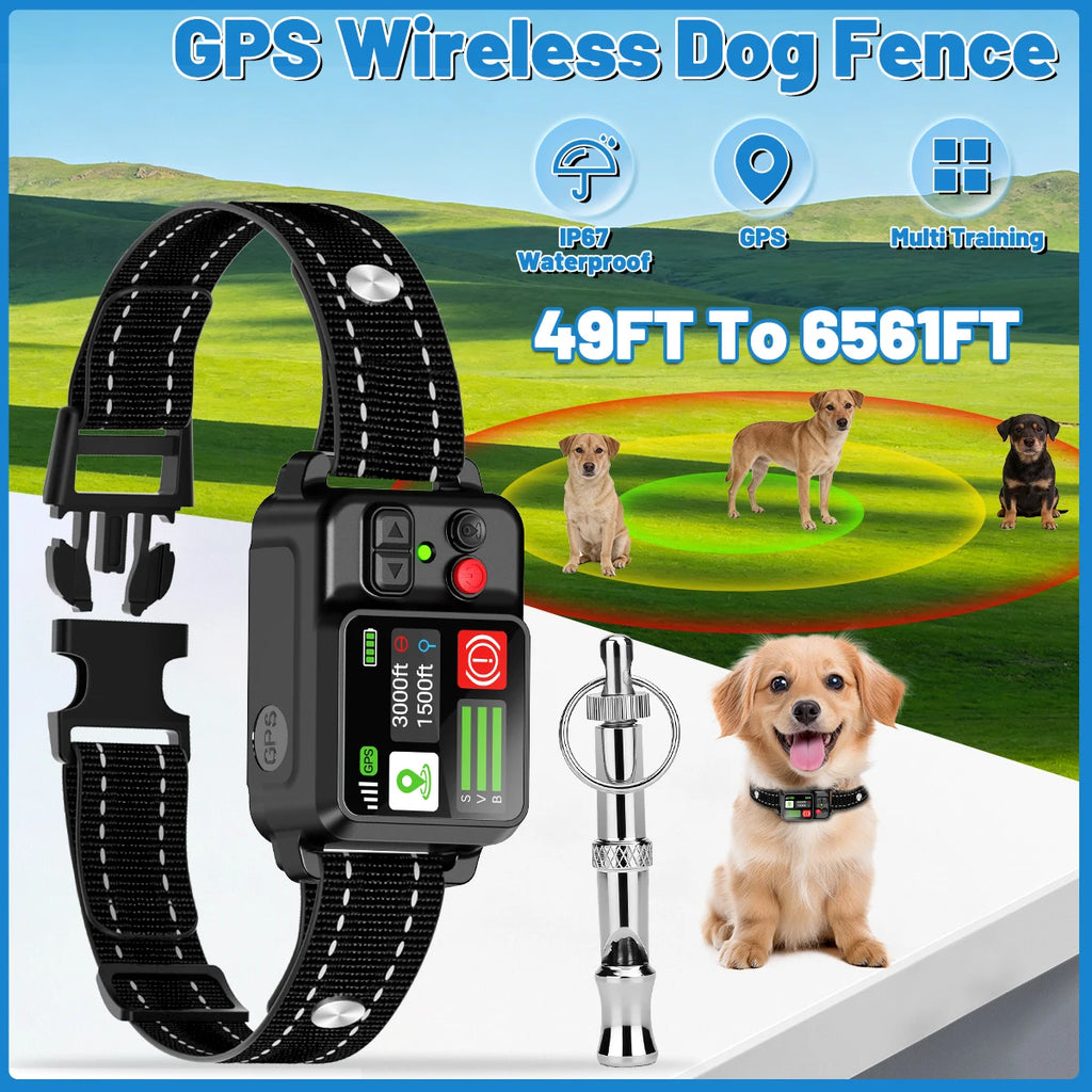 Orcleab IP67 Waterproof GPS Wireless Electric Fence for Dogs - Adjustable Outdoor