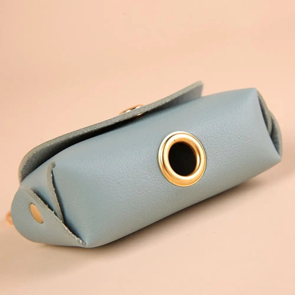 Leather Pet Waste Bag Dispenser with Keychain (Multi-Color, Lightweight)