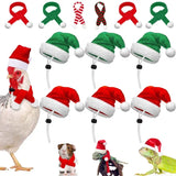 Christmas Santa Hat & Scarf Set — Mini Costume for Small Pets