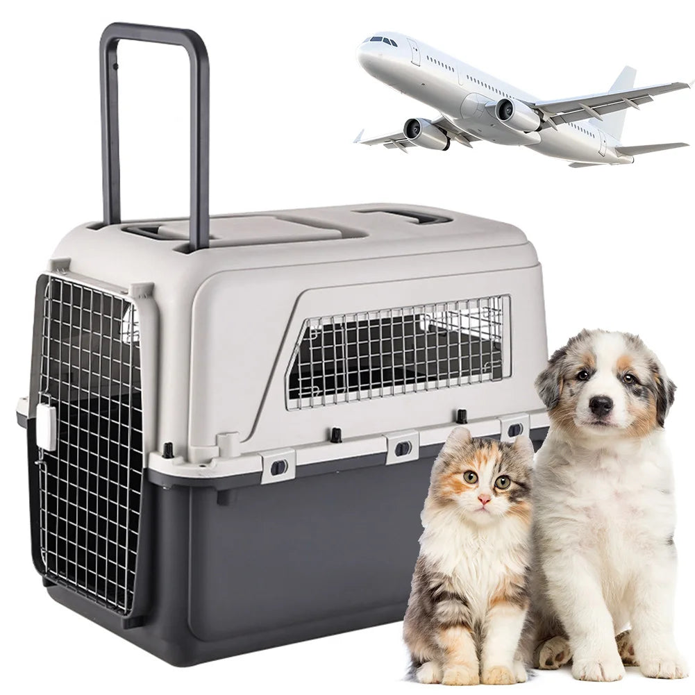 Airline-Friendly Pet Travel Kennel (Portable, Collapsible, Large Pets)