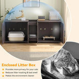 3-in-1 Wooden Cat Litter Box Cabinet with Scratching Pad