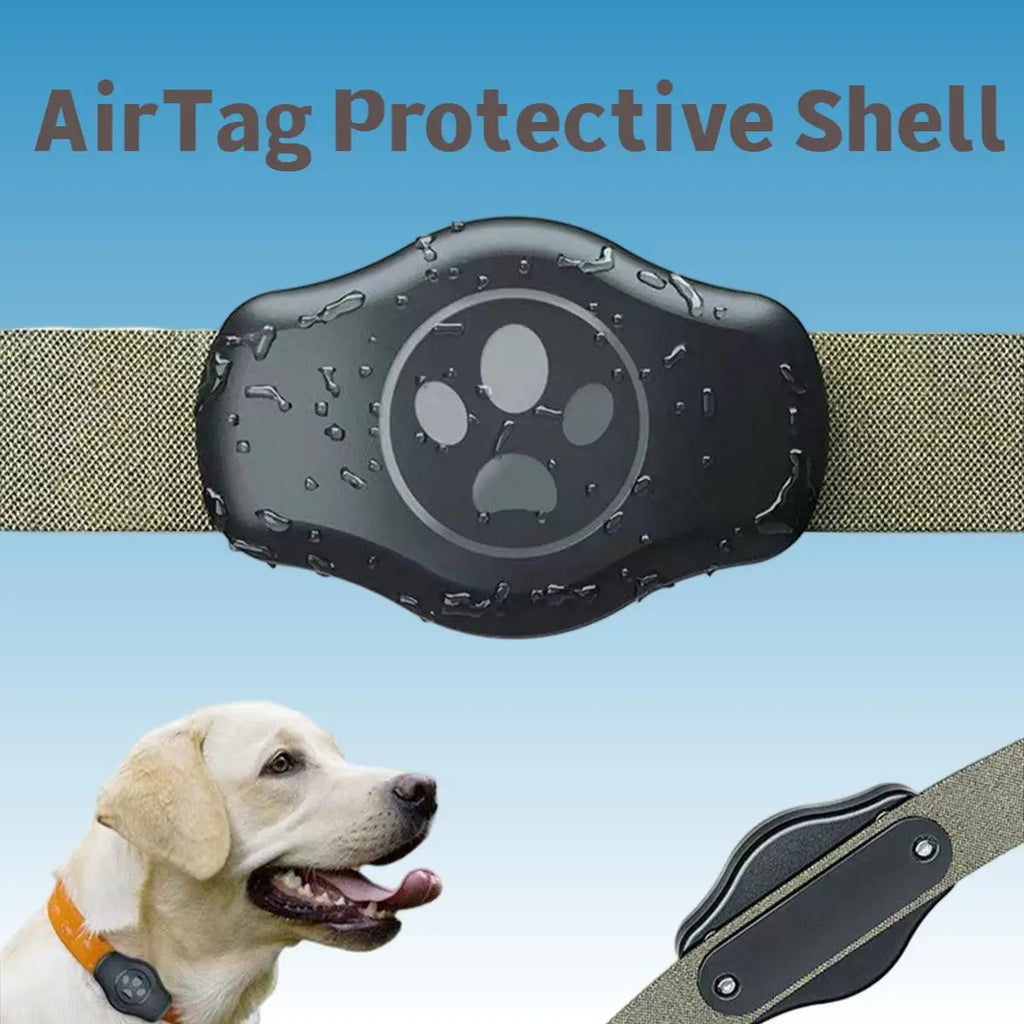 AiQUE IPX8 Waterproof AirTag Protective Case & Collar Holder for Dogs & Cats