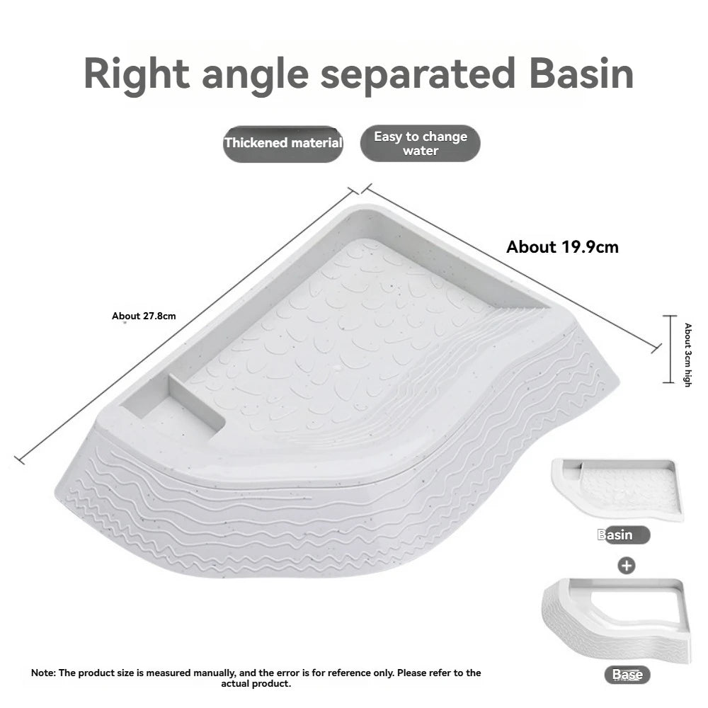 Dual-Use Turtle Bath Basin — Half-Water Habitat & Feeding Box