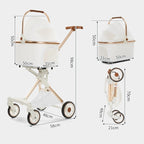 4-Wheel Foldable Pet Trolley with Detachable Carrier — Travel Bag, Cat Cart & Puppy Stroller