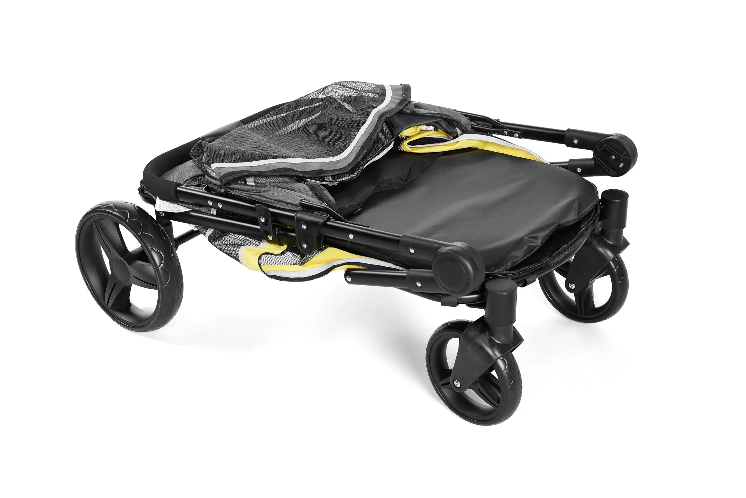 All-Terrain Easy-Fold Pet Wagon for Large & Medium Dogs with One-Foot Brake & Air Mesh