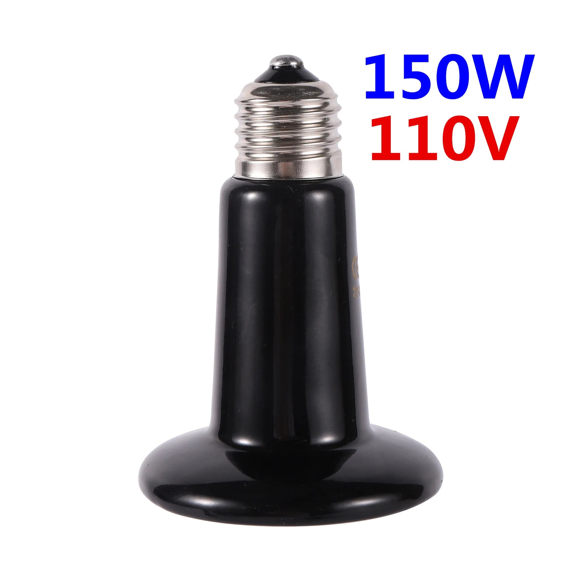 Ceramic Infrared Heat Lamp for Reptiles — No-Light Heating Bulb, 110V/220V, 25W–200W