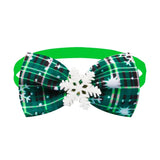 Christmas Bow Tie Collar with Bell (Red & Plaid Design)