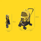 Separable Lightweight Foldable Pet Stroller Cart for Medium Dogs — Portable Outdoor Carrier