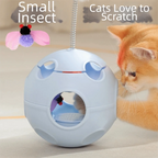 Auto-Rotating Spring Cat Toy with Feather & Bell — Self-Righting Tumbler