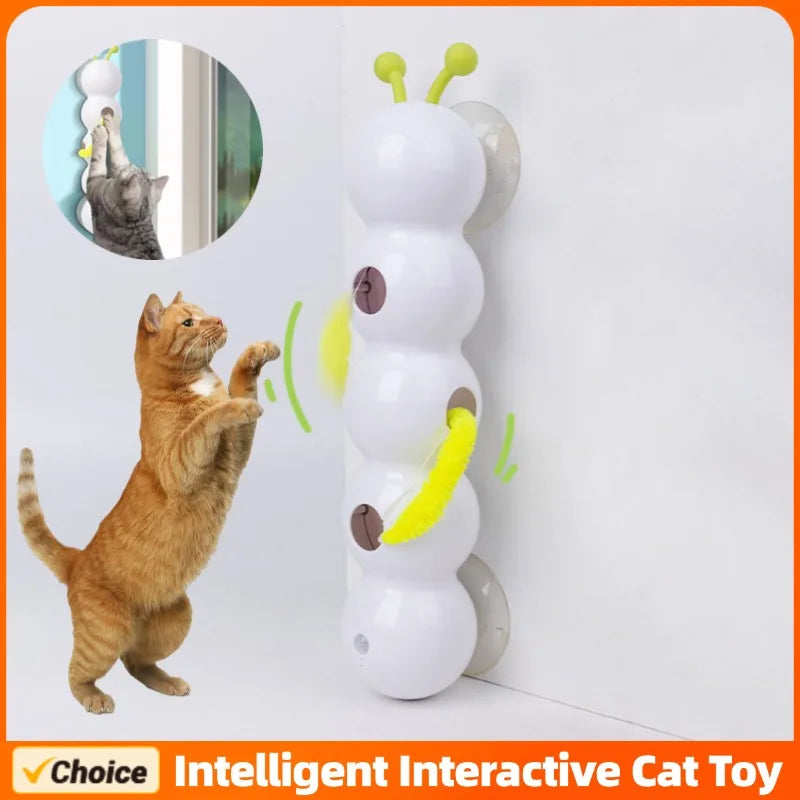 Motion-Activated Whack-a-Hole Caterpillar Cat Toy — Auto-Emerging Teaser