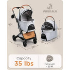 Shock-Absorbing Pet Stroller with Detachable Carrier for Small & Medium Dogs & Cats — Suspension Cart