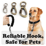 Swivel Locking Carabiner Clip — Auto-Lock Hook for Pet Leashes & Keychains