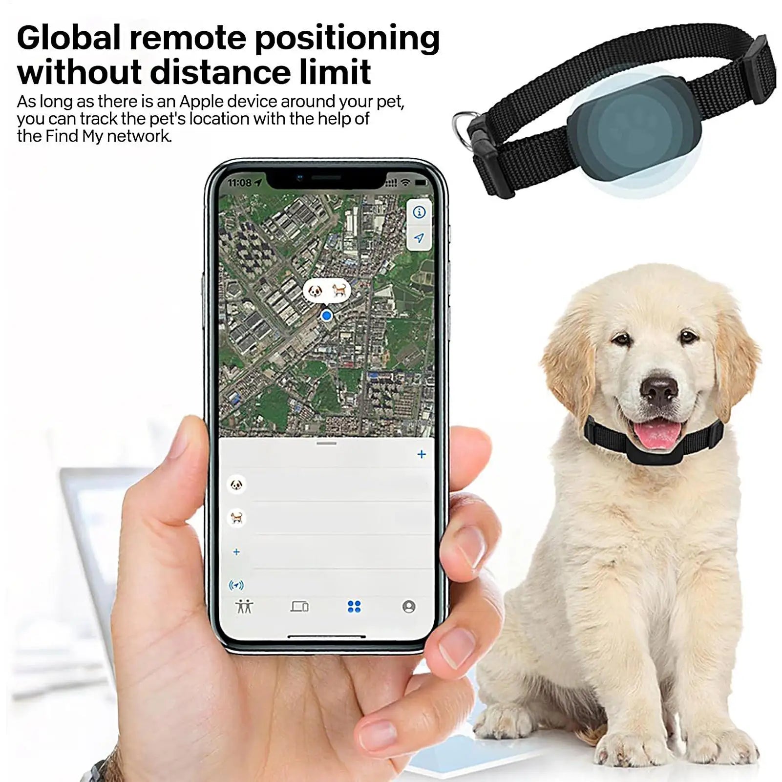 Long Battery GPS Cat & Dog Collar Tracker - Global Safety Locator