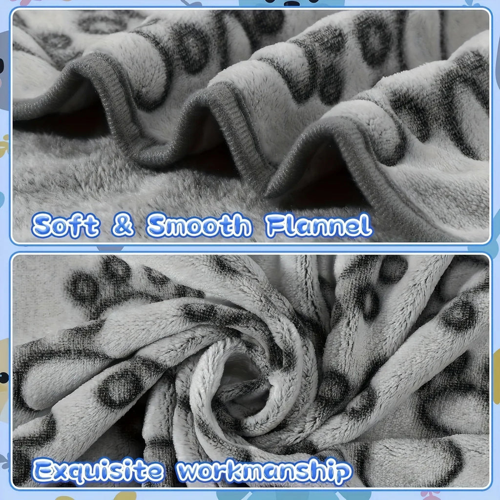 Soft Fluffy Pet Blanket — Cartoon Print Cotton Throw for Cats & Dogs