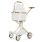 White High-View One-Click Foldable Pet Stroller for Small & Medium Dogs