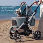 One-Click Auto-Folding Large-Space Dog & Cat Stroller