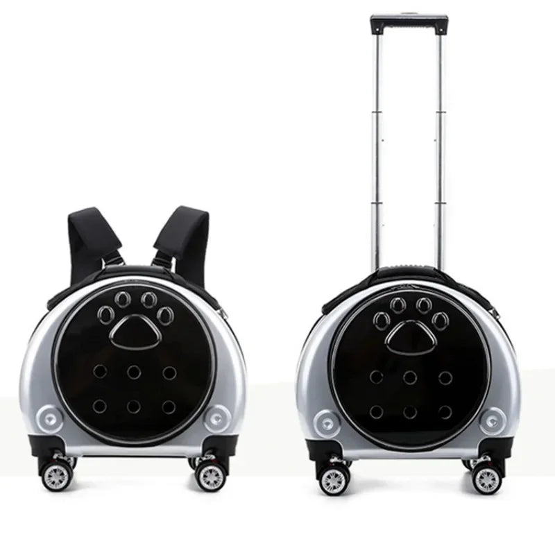 Transparent Space Capsule Pet Backpack & Luggage Bag — Large Capacity Multi-Purpose Carrier for Cats & Small Dogs