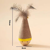 Christmas Wooden Tumbler Cat Toy (Catnip & Feather)