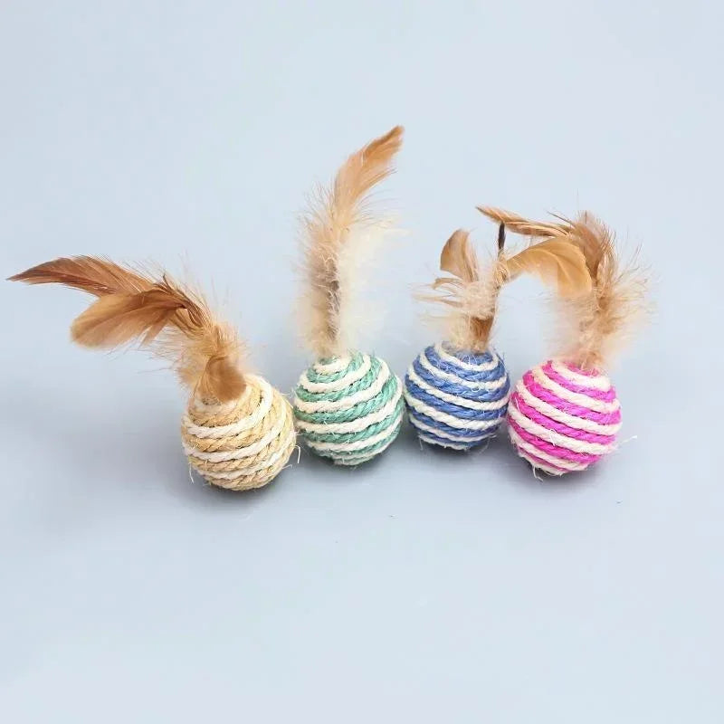 Sisal Feather Cat Ball Toys (Assorted)
